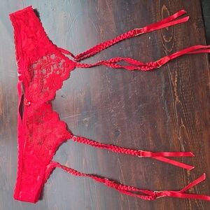 Intimate Attitudes Scarlet Lace Garter Belt